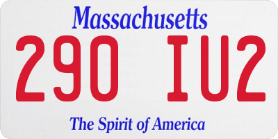 MA license plate 290IU2