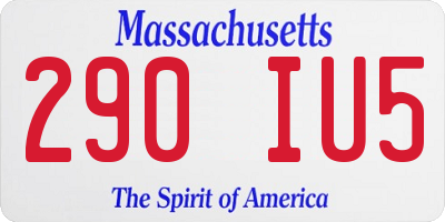 MA license plate 290IU5