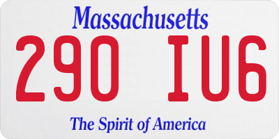MA license plate 290IU6