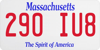MA license plate 290IU8
