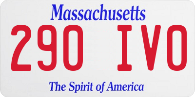MA license plate 290IV0