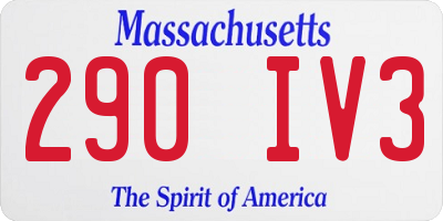 MA license plate 290IV3