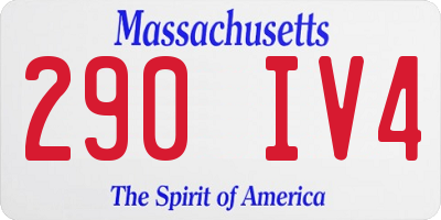 MA license plate 290IV4