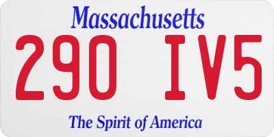 MA license plate 290IV5