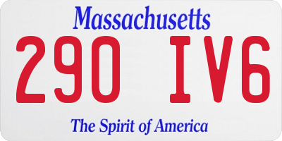 MA license plate 290IV6