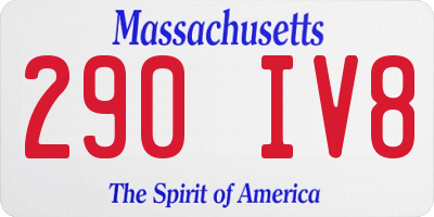 MA license plate 290IV8