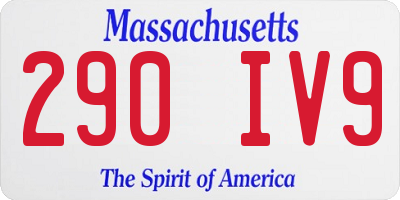 MA license plate 290IV9