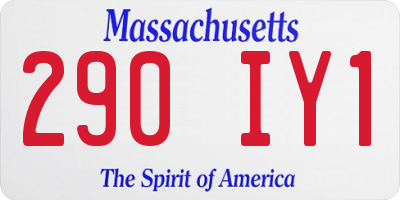 MA license plate 290IY1