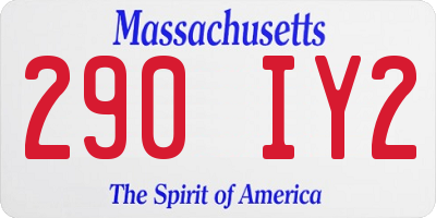 MA license plate 290IY2