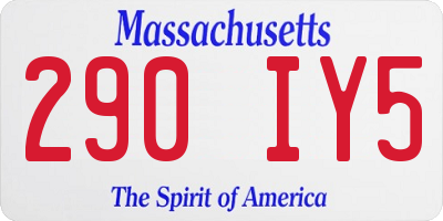 MA license plate 290IY5