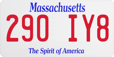 MA license plate 290IY8