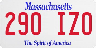 MA license plate 290IZ0