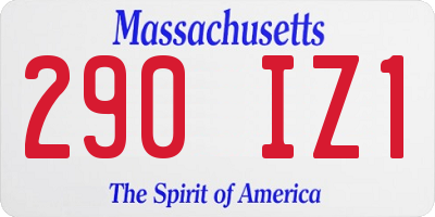 MA license plate 290IZ1