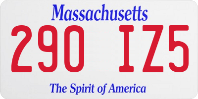 MA license plate 290IZ5