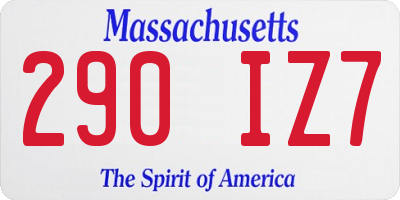 MA license plate 290IZ7