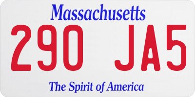 MA license plate 290JA5