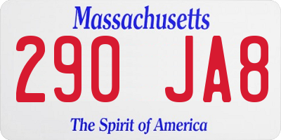 MA license plate 290JA8