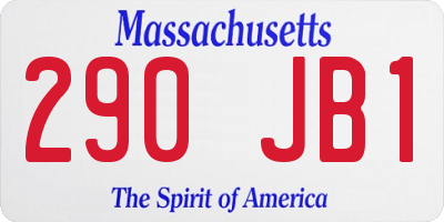 MA license plate 290JB1