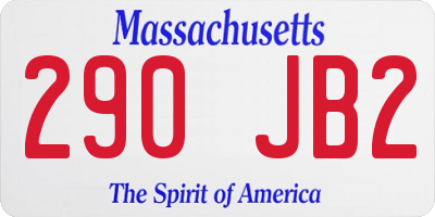 MA license plate 290JB2