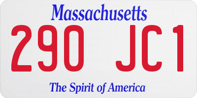 MA license plate 290JC1