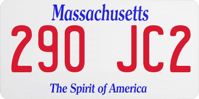 MA license plate 290JC2