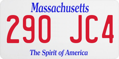 MA license plate 290JC4