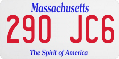 MA license plate 290JC6