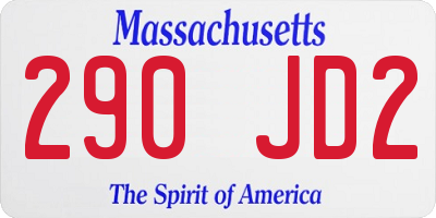 MA license plate 290JD2