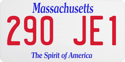 MA license plate 290JE1
