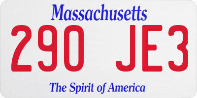 MA license plate 290JE3