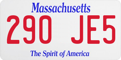 MA license plate 290JE5