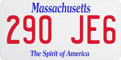 MA license plate 290JE6