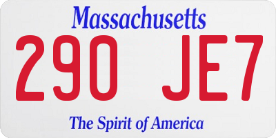 MA license plate 290JE7