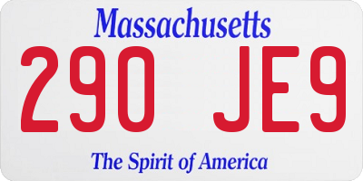 MA license plate 290JE9