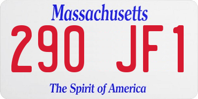 MA license plate 290JF1