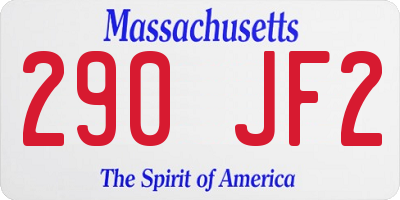 MA license plate 290JF2