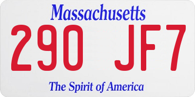 MA license plate 290JF7