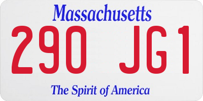 MA license plate 290JG1
