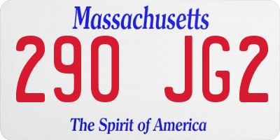 MA license plate 290JG2