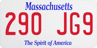 MA license plate 290JG9