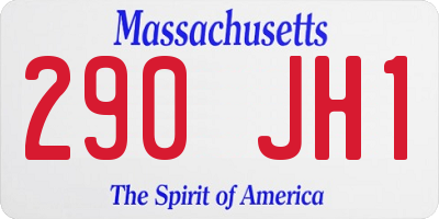 MA license plate 290JH1