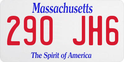 MA license plate 290JH6