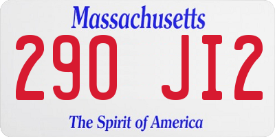 MA license plate 290JI2