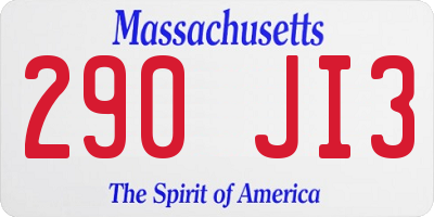 MA license plate 290JI3