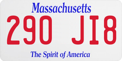 MA license plate 290JI8