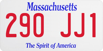 MA license plate 290JJ1
