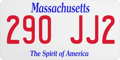 MA license plate 290JJ2