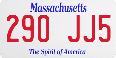 MA license plate 290JJ5