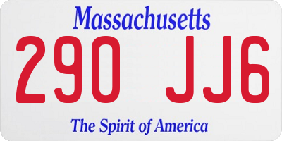 MA license plate 290JJ6
