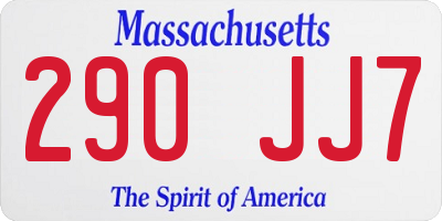 MA license plate 290JJ7